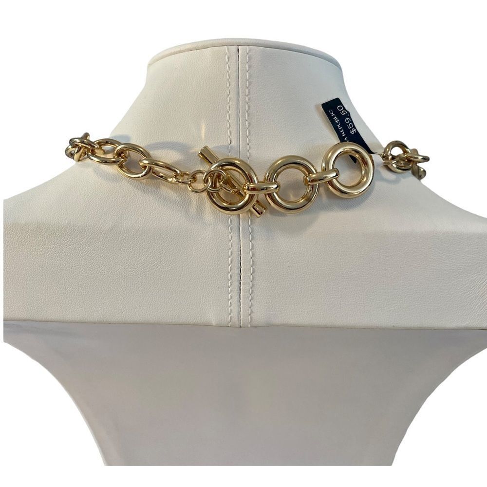 Banana Republic Blue & Gold Oval Statement Necklace.  Gorgeous! - Picture 4 of 5